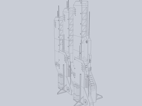 Futuristic building 3D-Modell