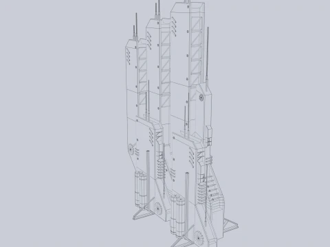 Bangunan futuristik Model 3D