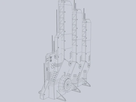 Bangunan futuristik Model 3D