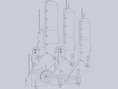 Bangunan futuristik Model 3D