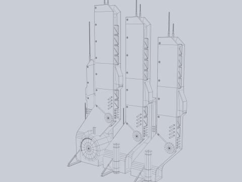 Futuristic building 3D-Modell