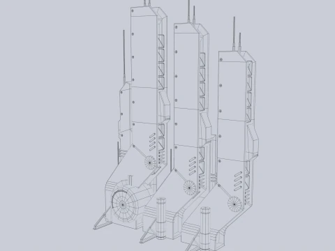 Bangunan futuristik Model 3D