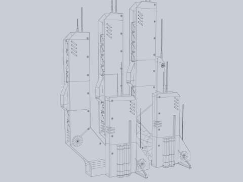 Futuristic building 3D-Modell