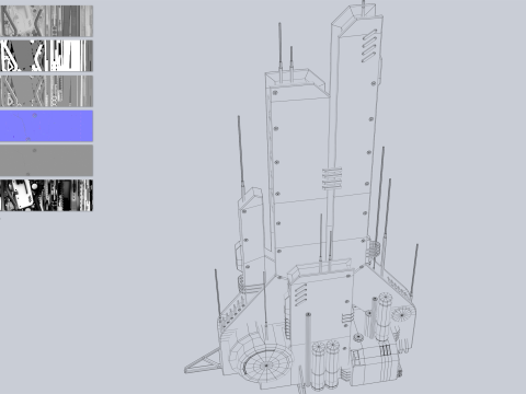 Futuristic building collection 3D 모델