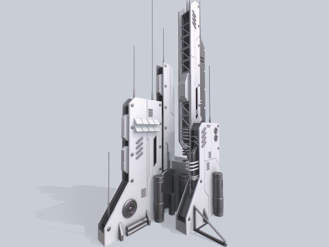 Futuristic building collection 3D 모델