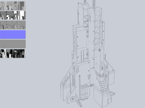 Futuristic building collection 3D 모델