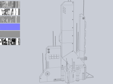 Futuristic building collection 3D 모델