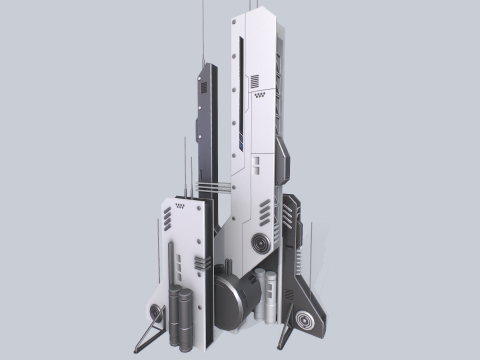 Futuristic building collection 3D 모델