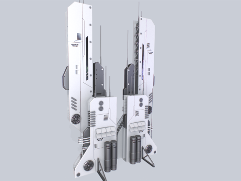 Futuristic building collection 3D 모델