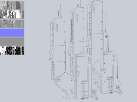 Futuristic building collection 3D 모델