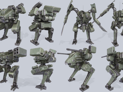 Battle Mech collection 3D Model