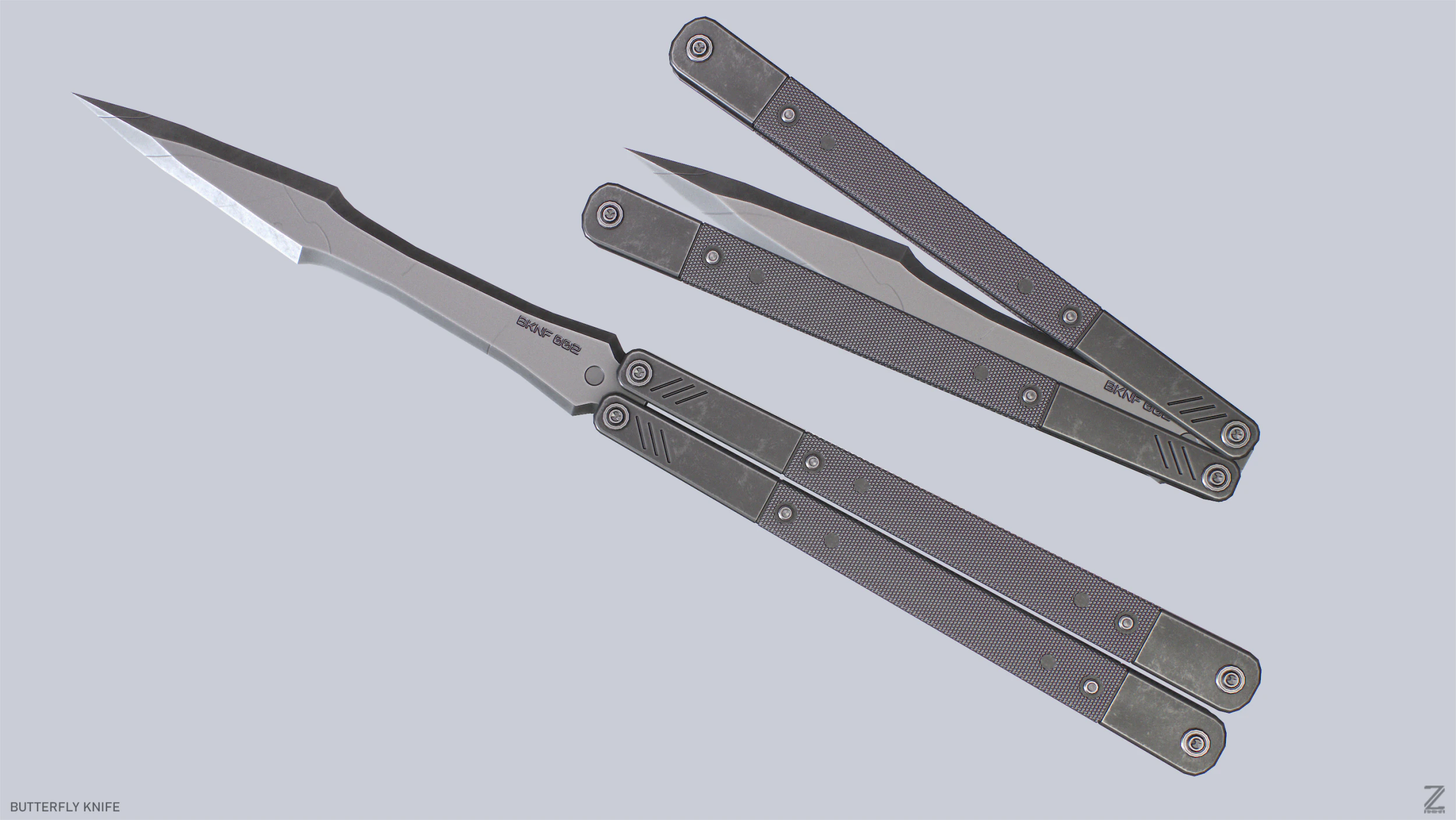 तितली चाकू 3D मॉडल .c4d .max .obj .3ds .fbx .stl .blend 