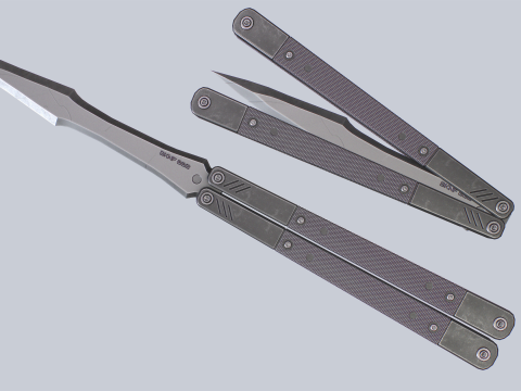 Butterfly knife Modello 3D
