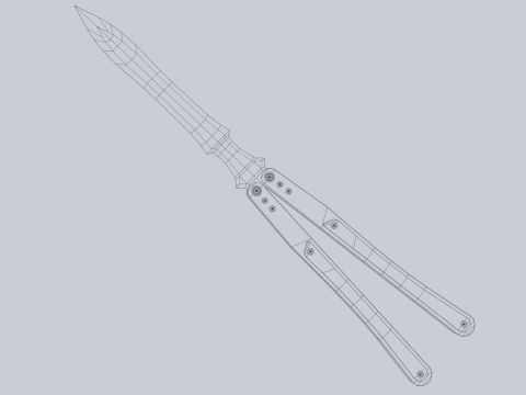 Butterfly knife 3D Model