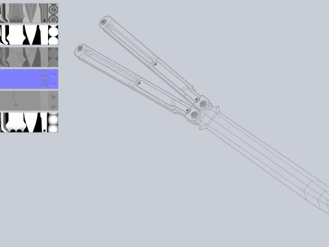 Butterfly knife collection 3D Model