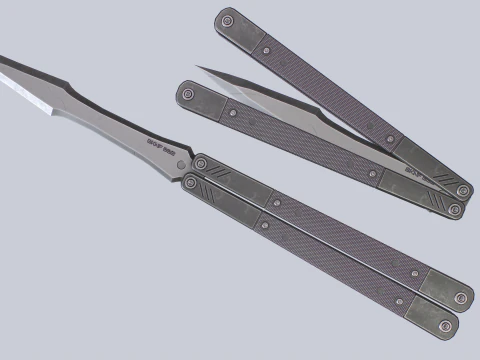 Butterfly knife collection 3D Model