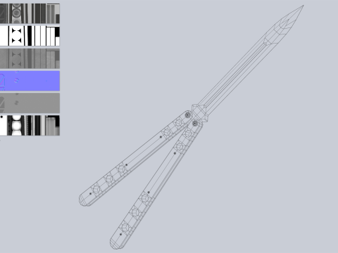 Butterfly knife collection 3D Model