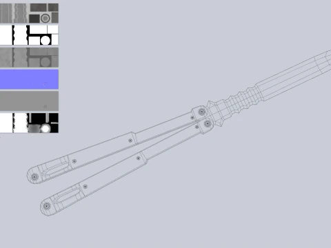 Butterfly knife collection 3D Model