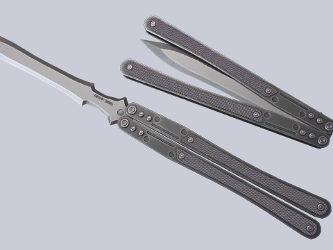 Butterfly knife collection 3D Model