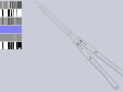 Butterfly knife collection 3D Model