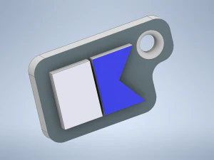 キーチェーン国際コードフラグ文字a 3Dプリントモデル