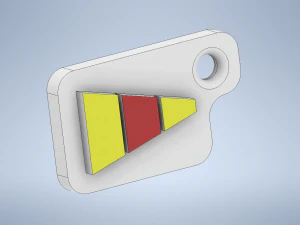 열쇠 고리 국제 코드 플래그 번호 0 3D 프린트 모델