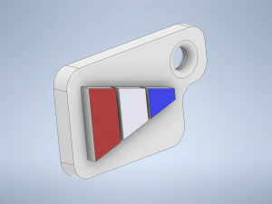 열쇠 고리 국제 코드 플래그 번호 3 3D 프린트 모델
