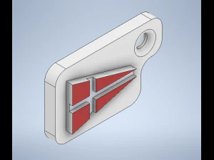 열쇠 고리 국제 코드 플래그 번호 4 3D 프린트 모델