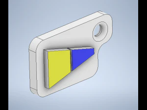 열쇠 고리 국제 코드 플래그 번호 5 3D 프린트 모델