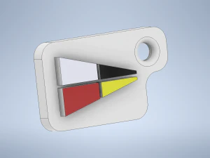 열쇠 고리 국제 코드 플래그 번호 9 3D 프린트 모델