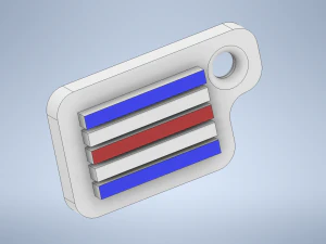 열쇠 고리 국제 코드 플래그 문자 c 3D 프린트 모델