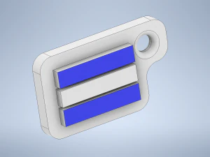 열쇠 고리 국제 코드 플래그 문자 j 3D 프린트 모델