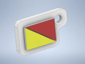 열쇠 고리 국제 코드 플래그 문자 o 3D 프린트 모델