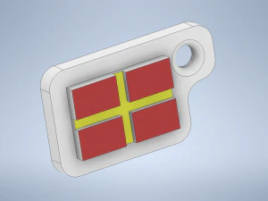 열쇠 고리 국제 코드 플래그 문자 r 3D 프린트 모델