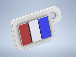 열쇠 고리 국제 코드 플래그 문자 t 3D 프린트 모델