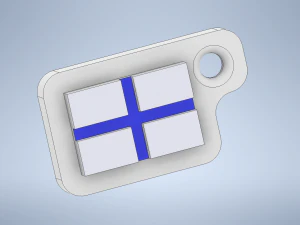 열쇠 고리 국제 코드 플래그 문자 x 3D 프린트 모델