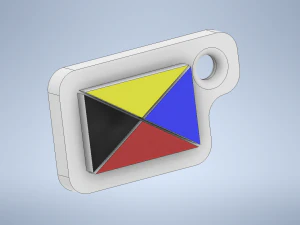 열쇠 고리 국제 코드 플래그 문자 z 3D 프린트 모델