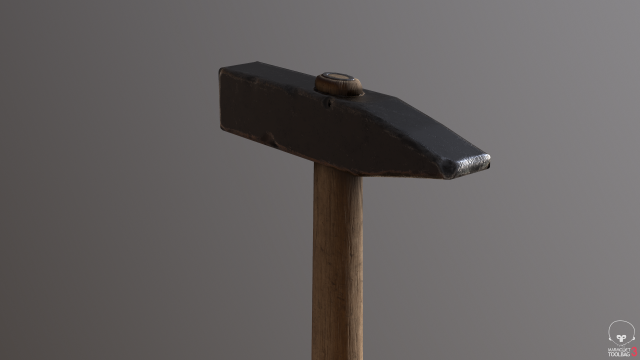 old hammer 2 color low-poly 3D-Modell .c4d .max .obj .3ds .fbx .stl .blend 