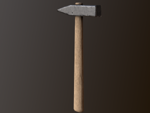 old hammer 2 color low-poly 3D-Modell