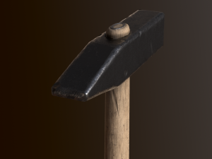 old hammer 2 color low-poly 3D-Modell