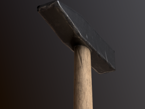 old hammer 2 color low-poly 3D-Modell