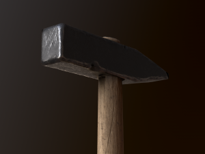 old hammer 2 color low-poly 3D-Modell