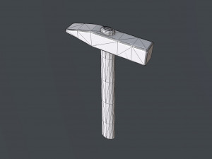 old hammer 2 color low-poly 3D-Modell