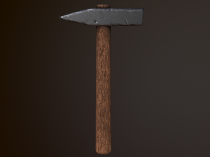 old hammer 2 color low-poly 3D-Modell