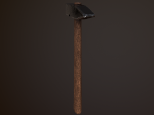 old hammer 2 color low-poly 3D-Modell