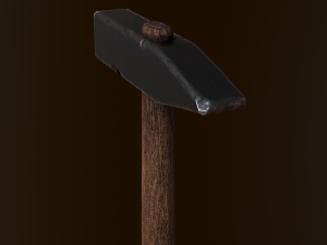 old hammer 2 color low-poly 3D-Modell