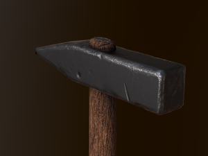 old hammer 2 color low-poly 3D-Modell