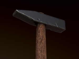 old hammer 2 color low-poly 3D-Modell
