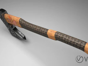viking axe 2 color low-poly 3D Model