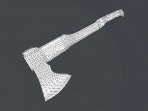viking axe 2 color low-poly 3D Model